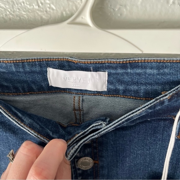 Vervet Blue Jeans Women's 22 Haylie High Rise Skinny Button Fly Distressed NWT - Picture 7 of 10